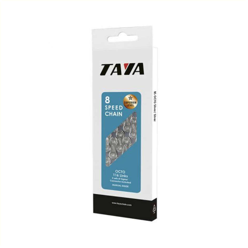 Taya Octo ketting 7/8-speed zilver/zwart, 1/2x3/32 116L