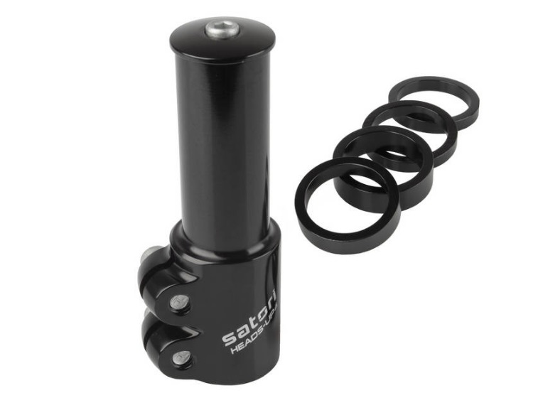 Satori A-head stuurpen 1 1/8 verhoger zwart