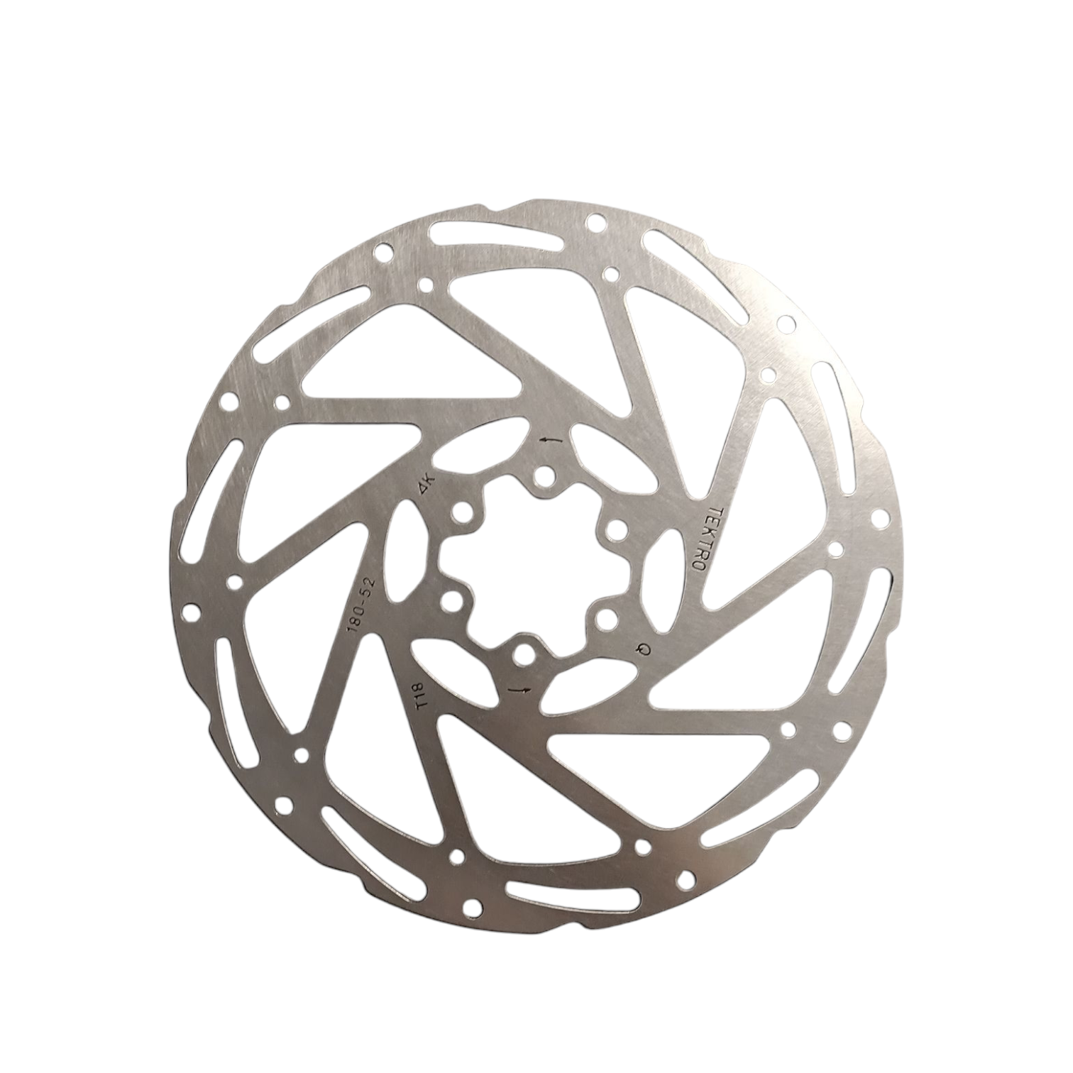Tektro schijfrem rotor TR180-52 ø180x1.85mm, 6-bouts, zilver