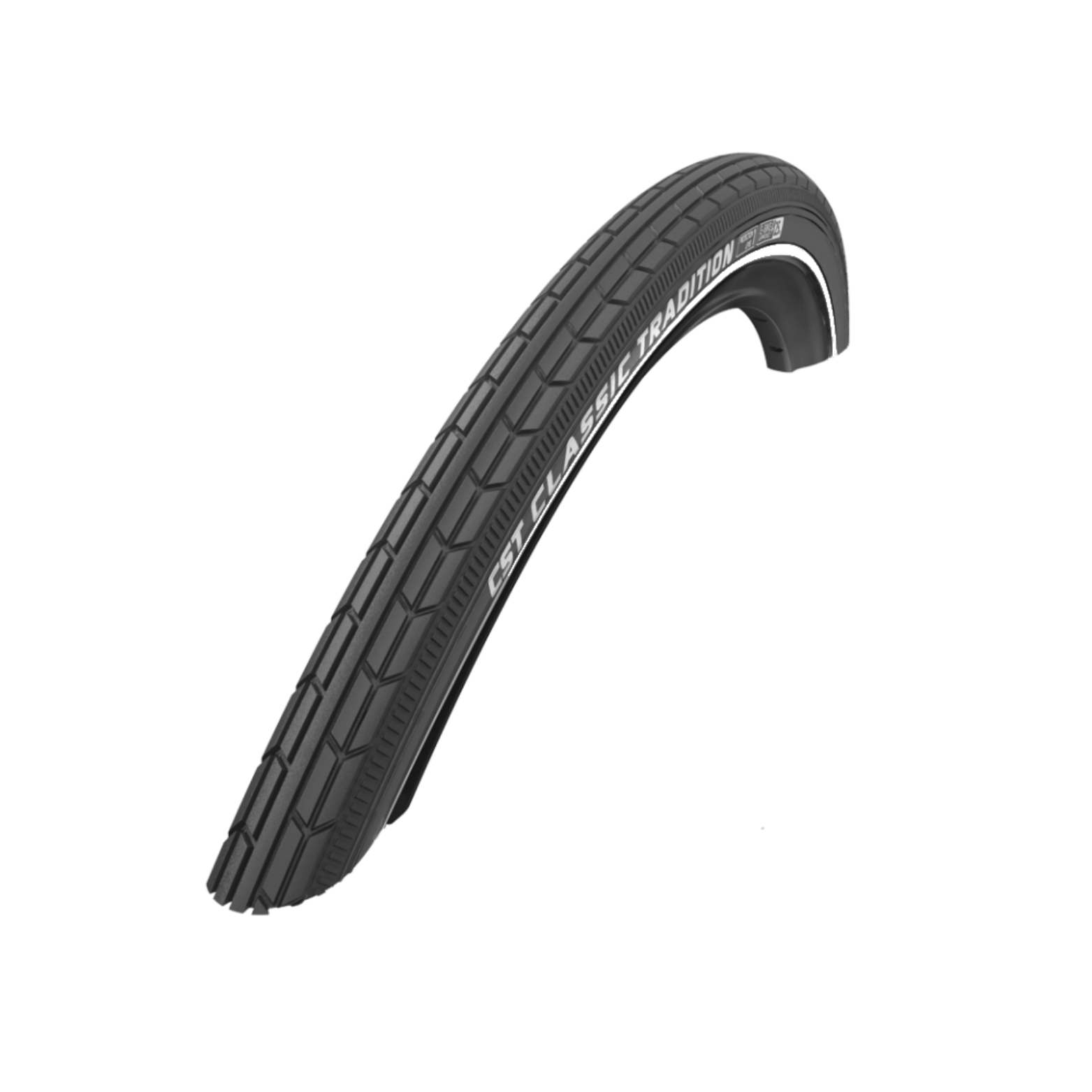 CST buitenband Zwart met witte lijn (geen reflectie) 28x½, ETRTO 40-635