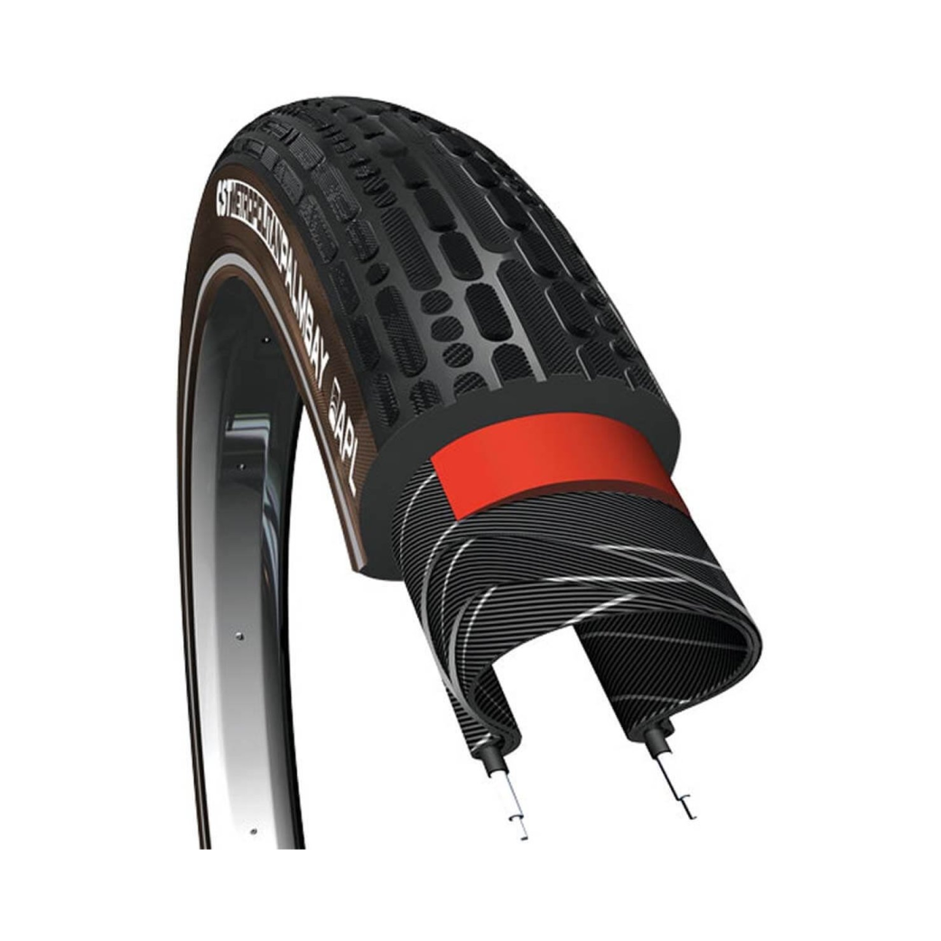 CST Palmbay (1mm anti-lek) protection level 1 Zwart/bruin met reflectie. 28x2.0, ETRTO 50-622