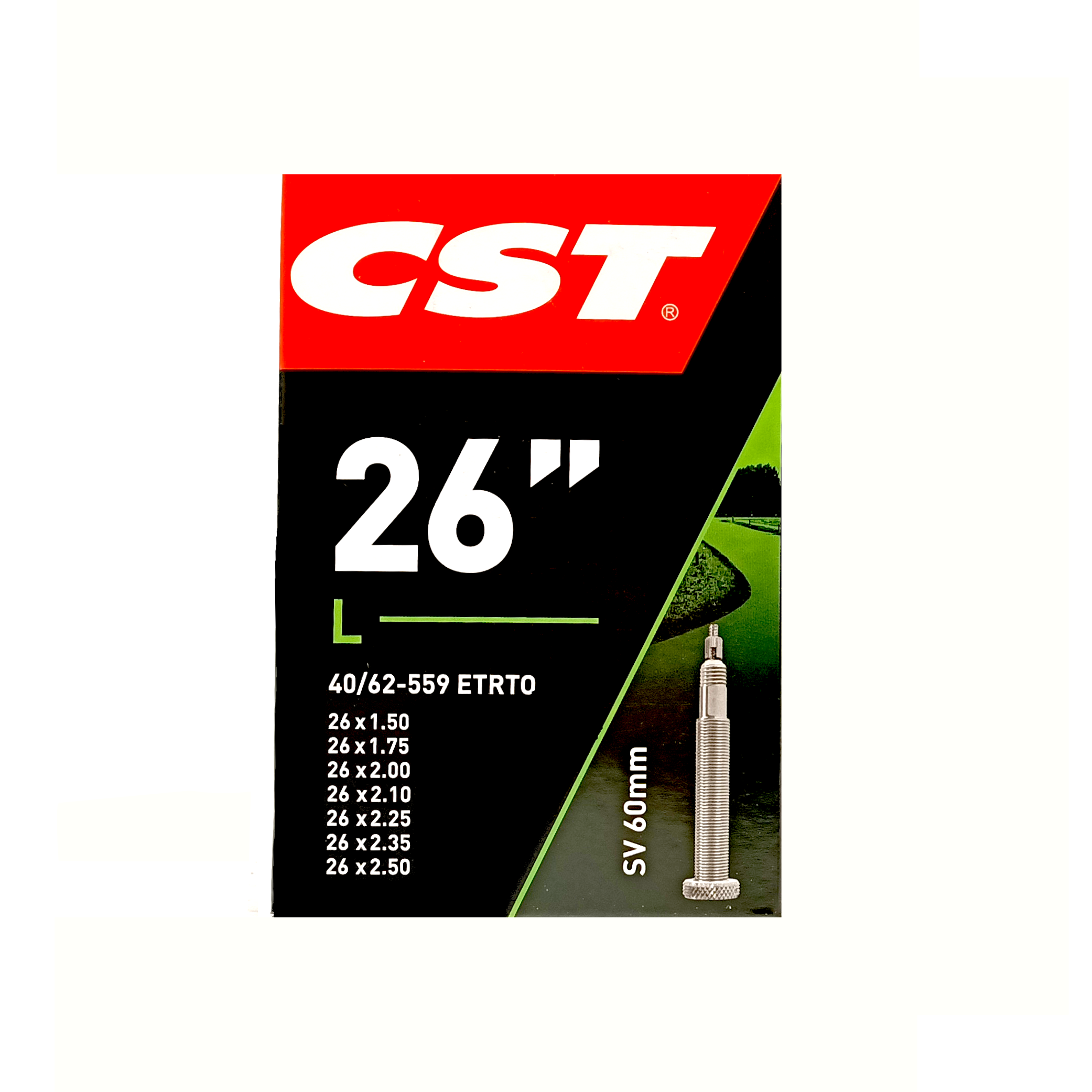 CST Binnenband 26x1,75-1.90-2.30 ETRTO 47/62-559, Ventiel: Presta/ Frans 60mm