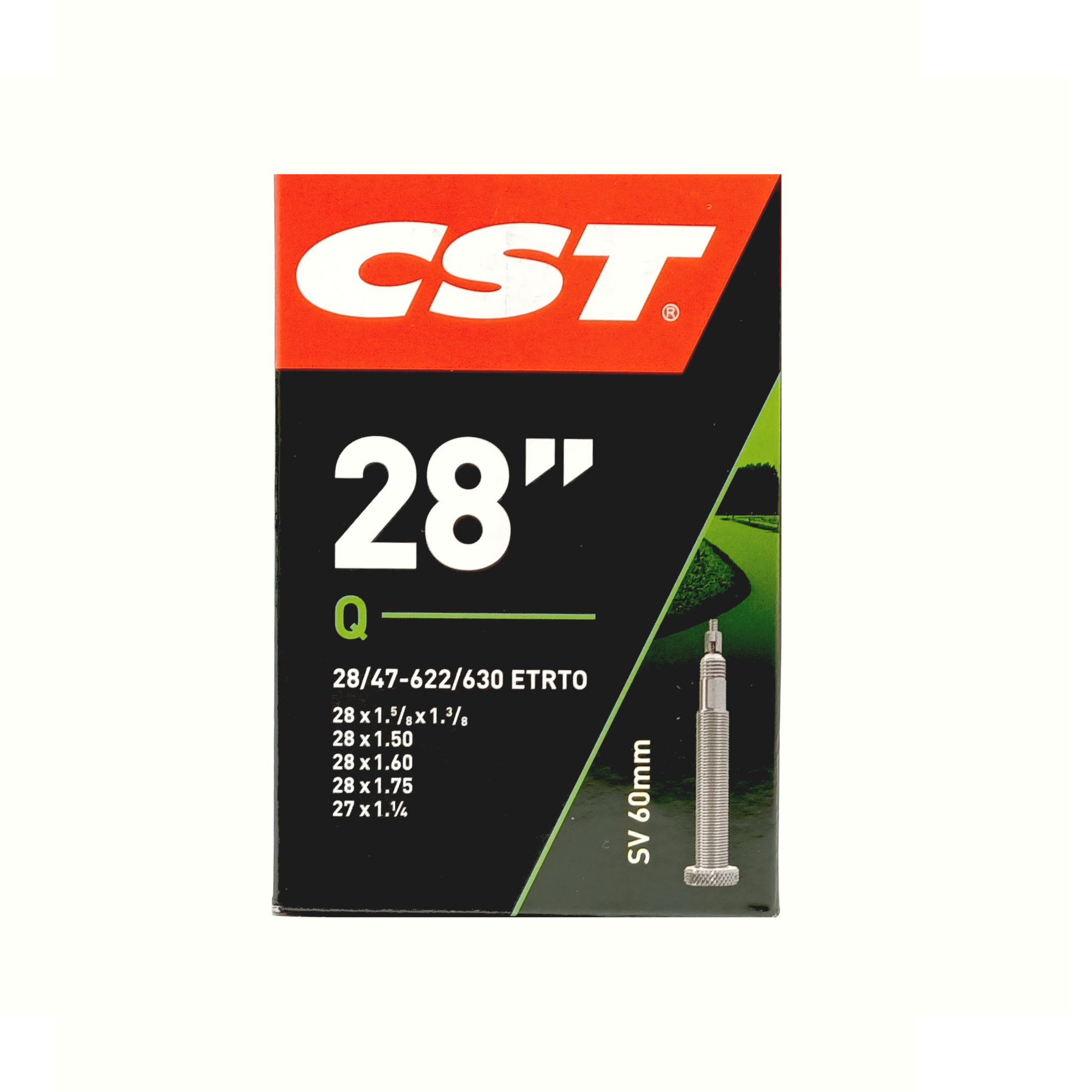 CST binnenband 28x1 5/8x1 3/8  28x1 1/4 , 28x1 1/8 , ETRTO 28/47- 622/630 , Ventiel: Presta/Frans 60mm