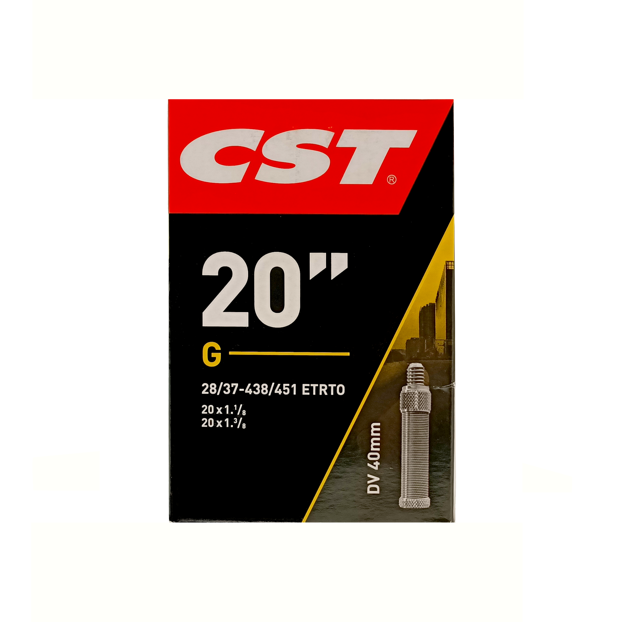 CST Binnenband 20x1 3/8 ETRTO 28/37-438/451, Ventiel Dunlop Blitz/Holland 40mm