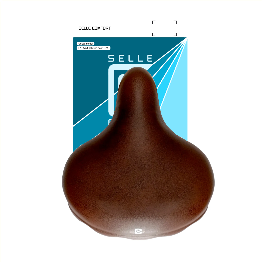 Selle Comfort zadel bruin (imitatie Drifter zadel), zonder strop
