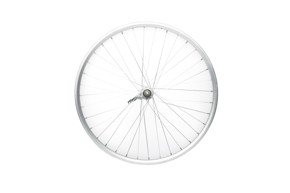 Achterwiel 26x1.75 (559) Rodi-Freeway zilveren hoge aluminium velg  KT remnaaf