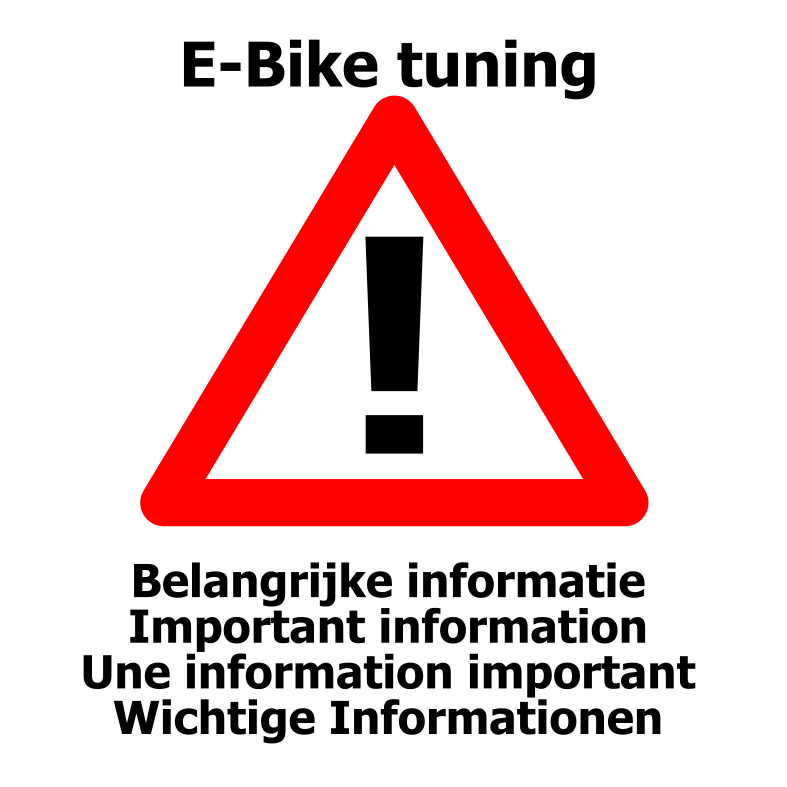 TUNING van een elektrische fiets is GEVAARLIJK en brengt RISICO’S!