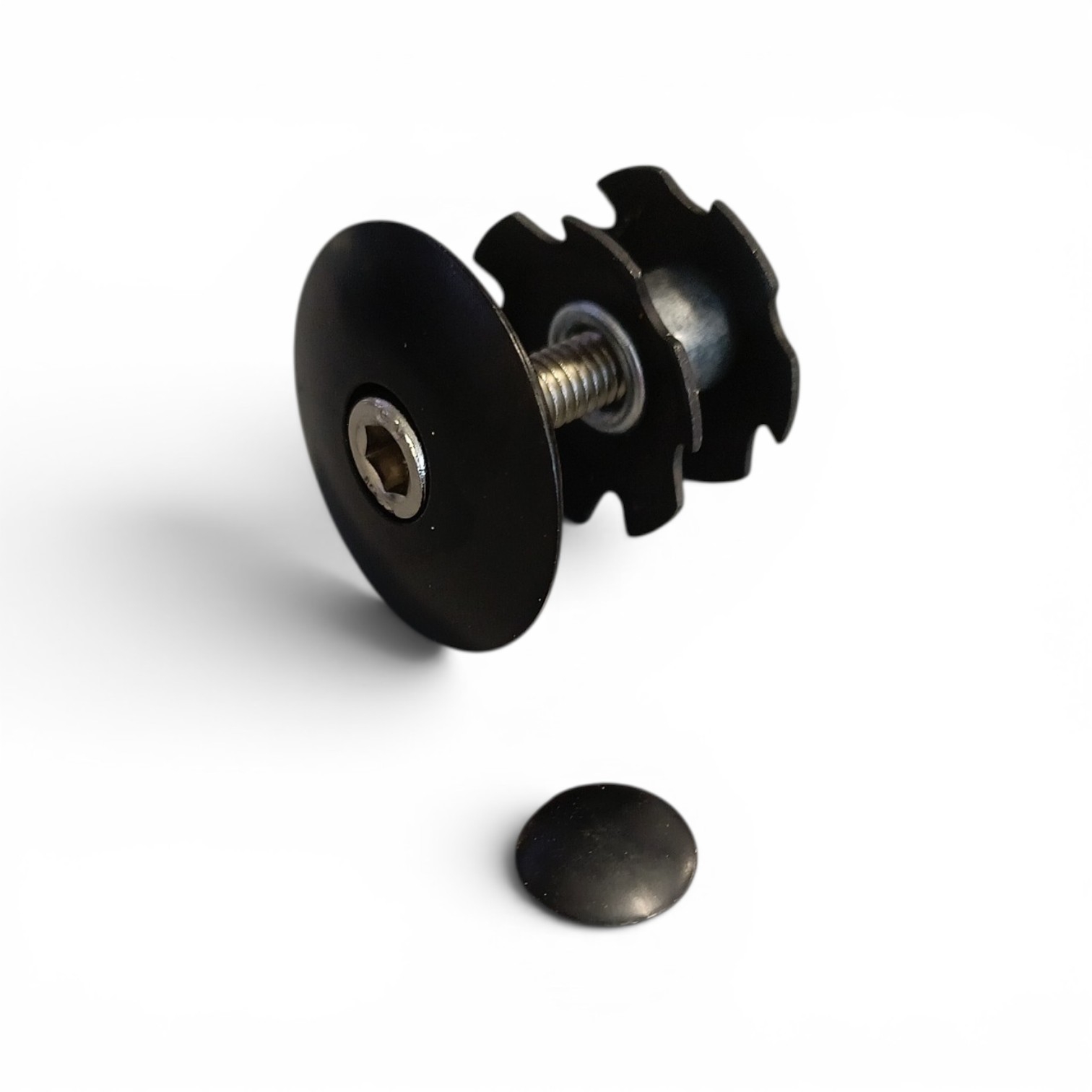 A-head expander plug met top kap 1 1/8", zwart