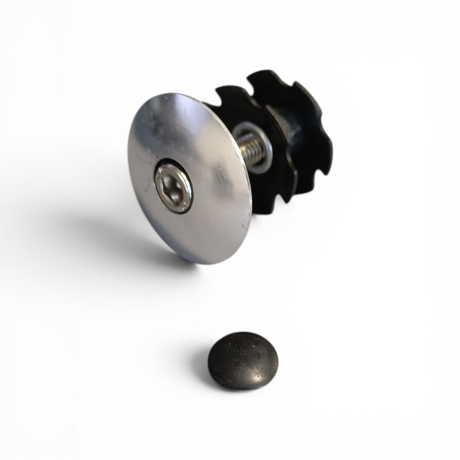 A-head expander plug met top kap 1 1/8", zilver