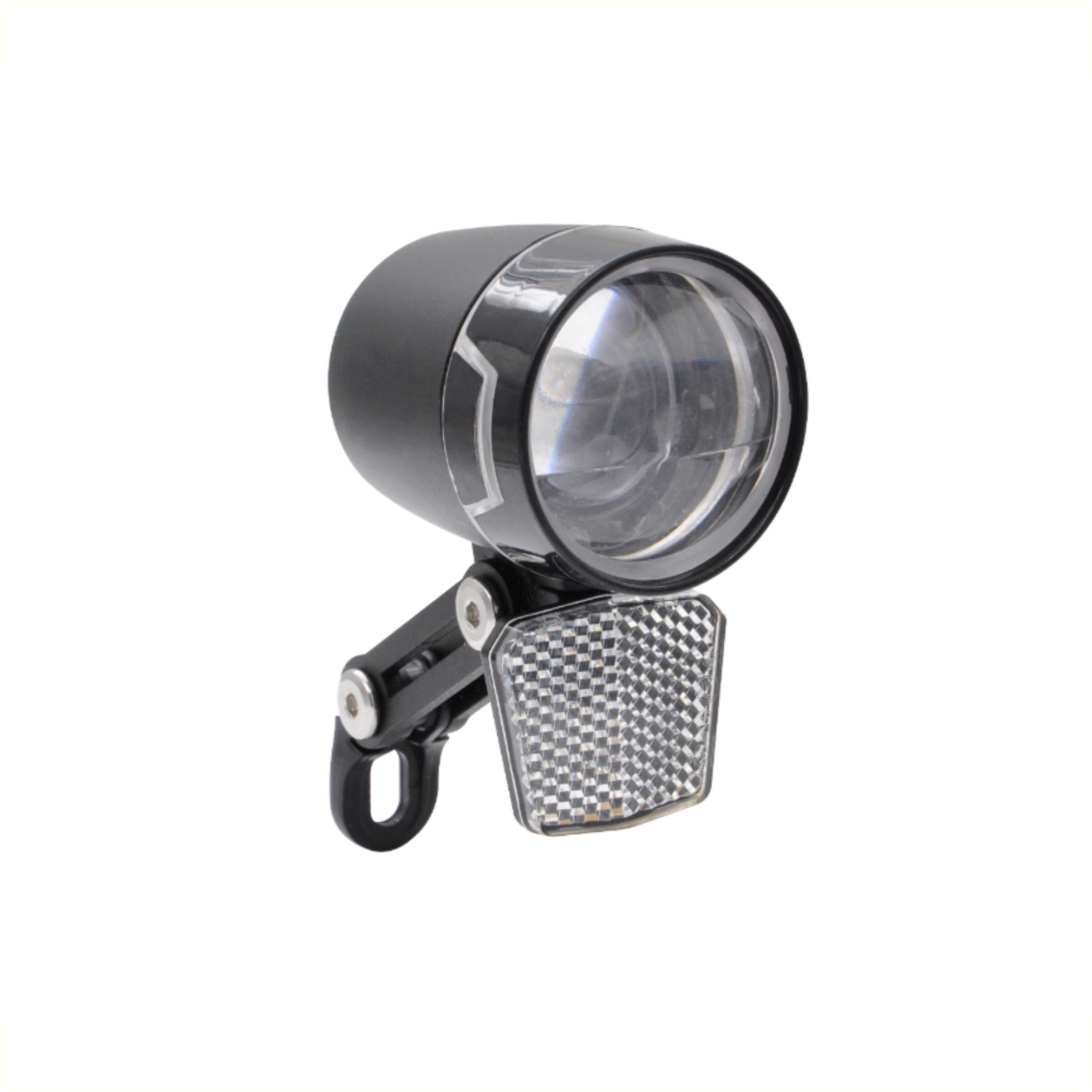 Falkx  Round koplamp zwart, 60 Lux E-Bike 6V-48V
