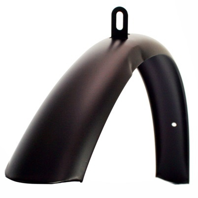 Spatbord, voor. breed, mat zwart, oa voor Transportfietsen