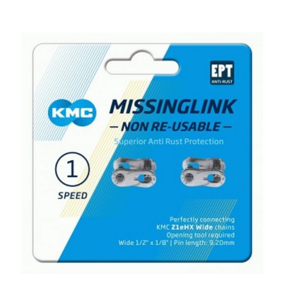 KMC verbindingsschakel  Z1eHX Wide zilver 1/2"x1/8" EPT. Per 2 op kaart.
