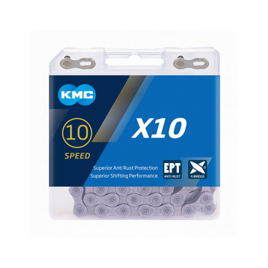 KMC X10 ketting silver, EPT, 1/2x1128, 10-speed. anti-roest