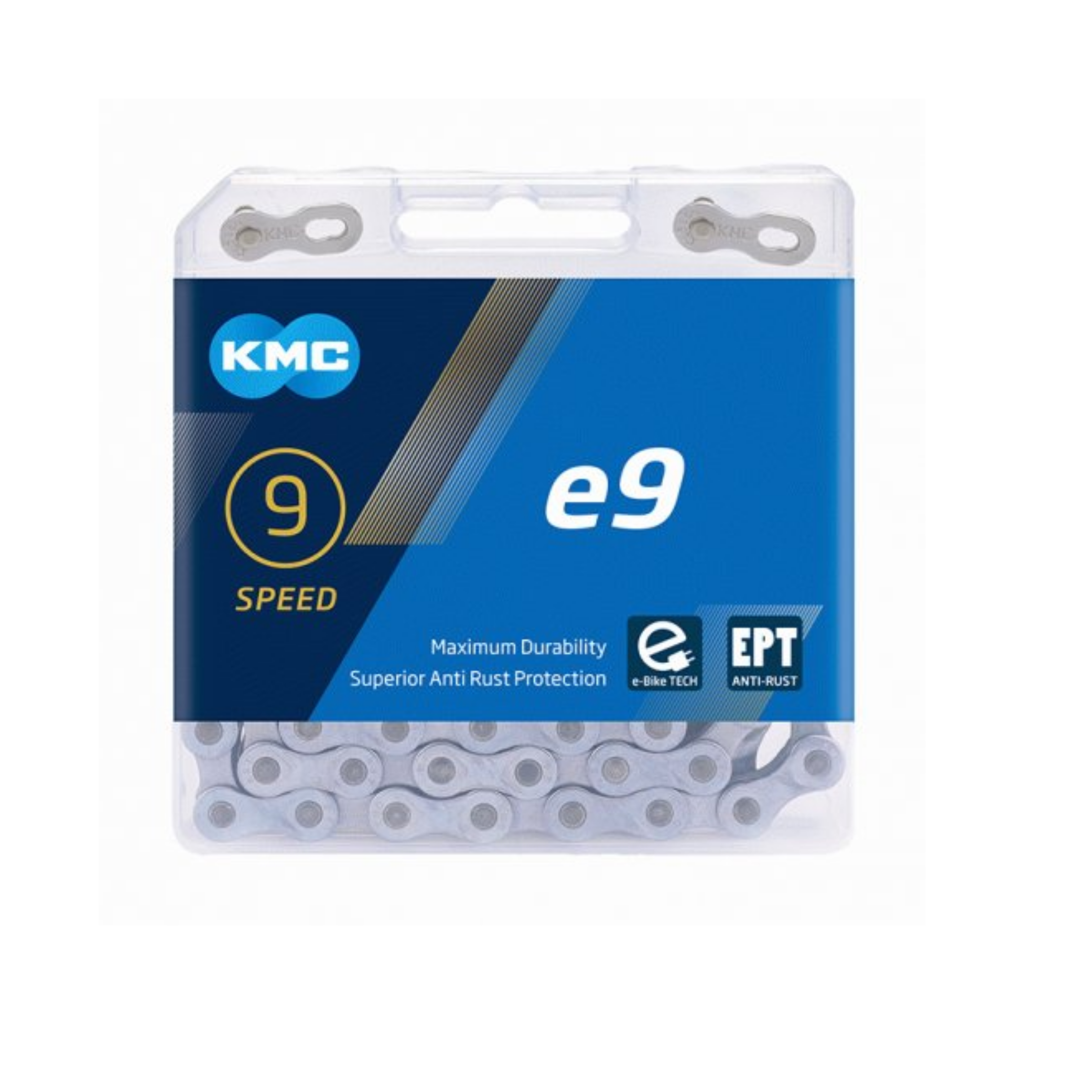 KMC e9 EPT ketting, 1/2x11/128, 9-speed mid motor e-bike ketting, anti roest