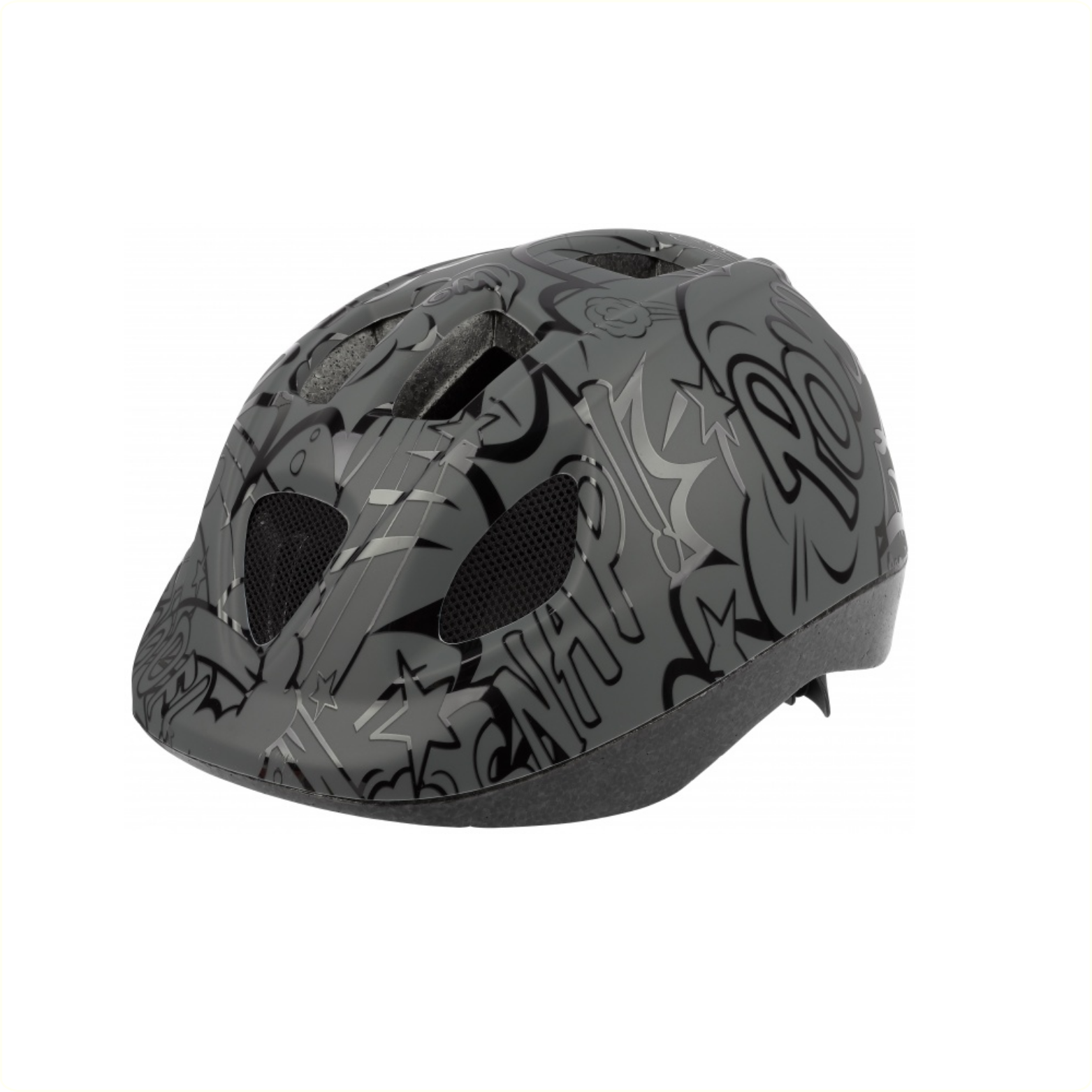 Polisport kinderhelm D.B. Ballons. maat: XS (46/53 cm), kleur: grijs/zwart