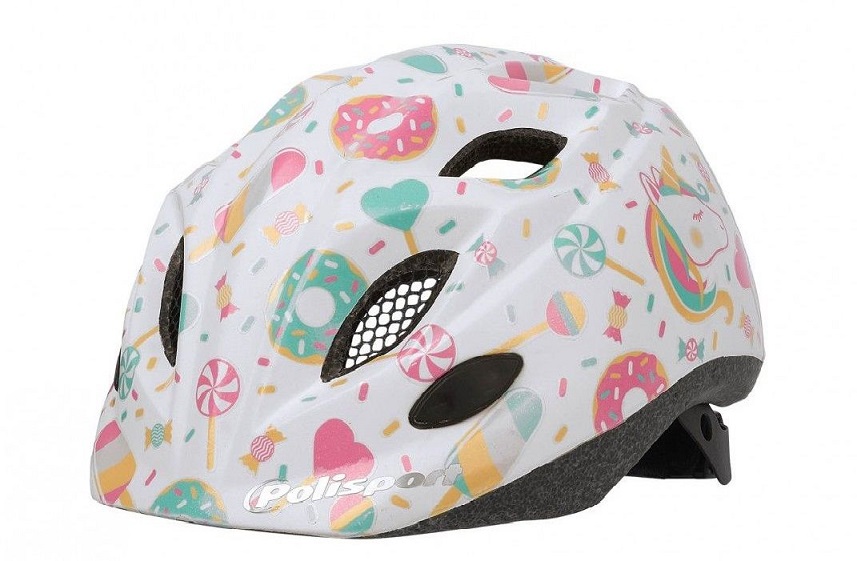Polisport helm Lollipop, Maat: XS (48/52/ cm), kleur: wit mat