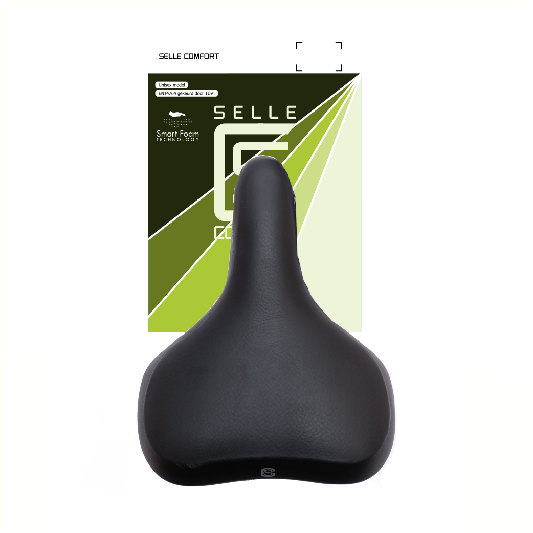 Selle Comfort zadel Pure met Smart Foam techniek. Zwart, zonder strop