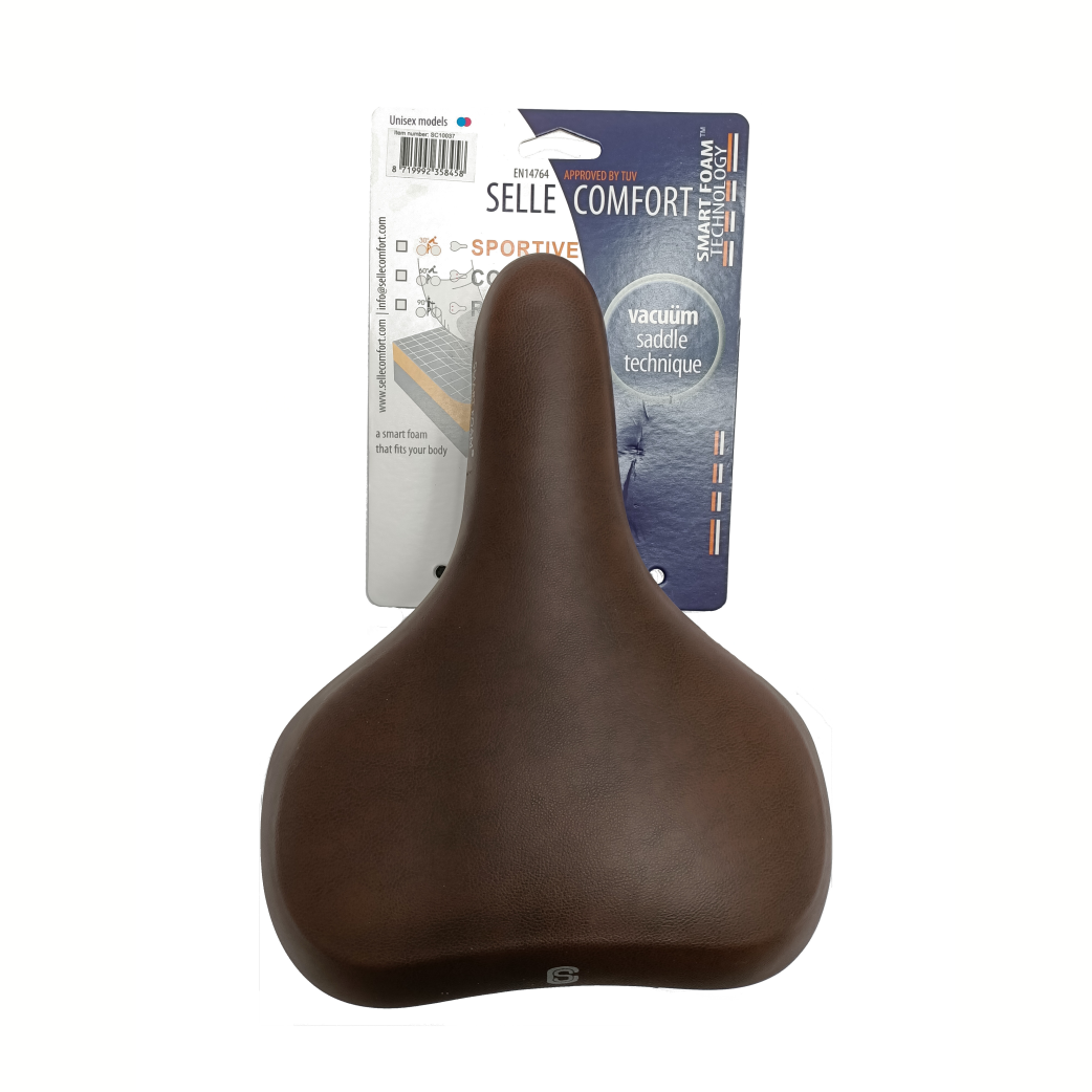 Selle Comfort zadel Pure met Smart Foam techniek. Bruin, zonder strop