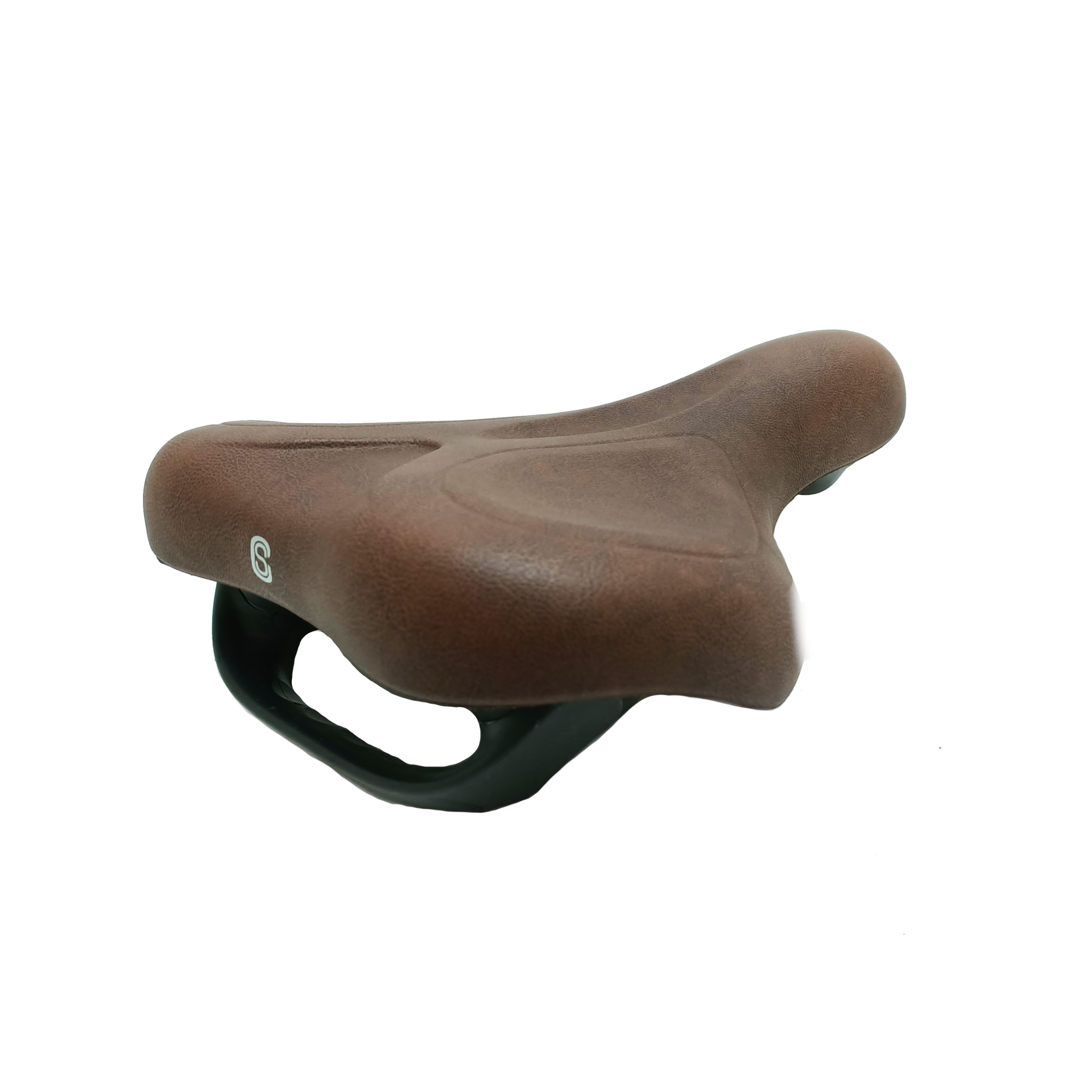 Selle Comfort zadel E-Bike Soft medium bruin met handvat, zonder strop.