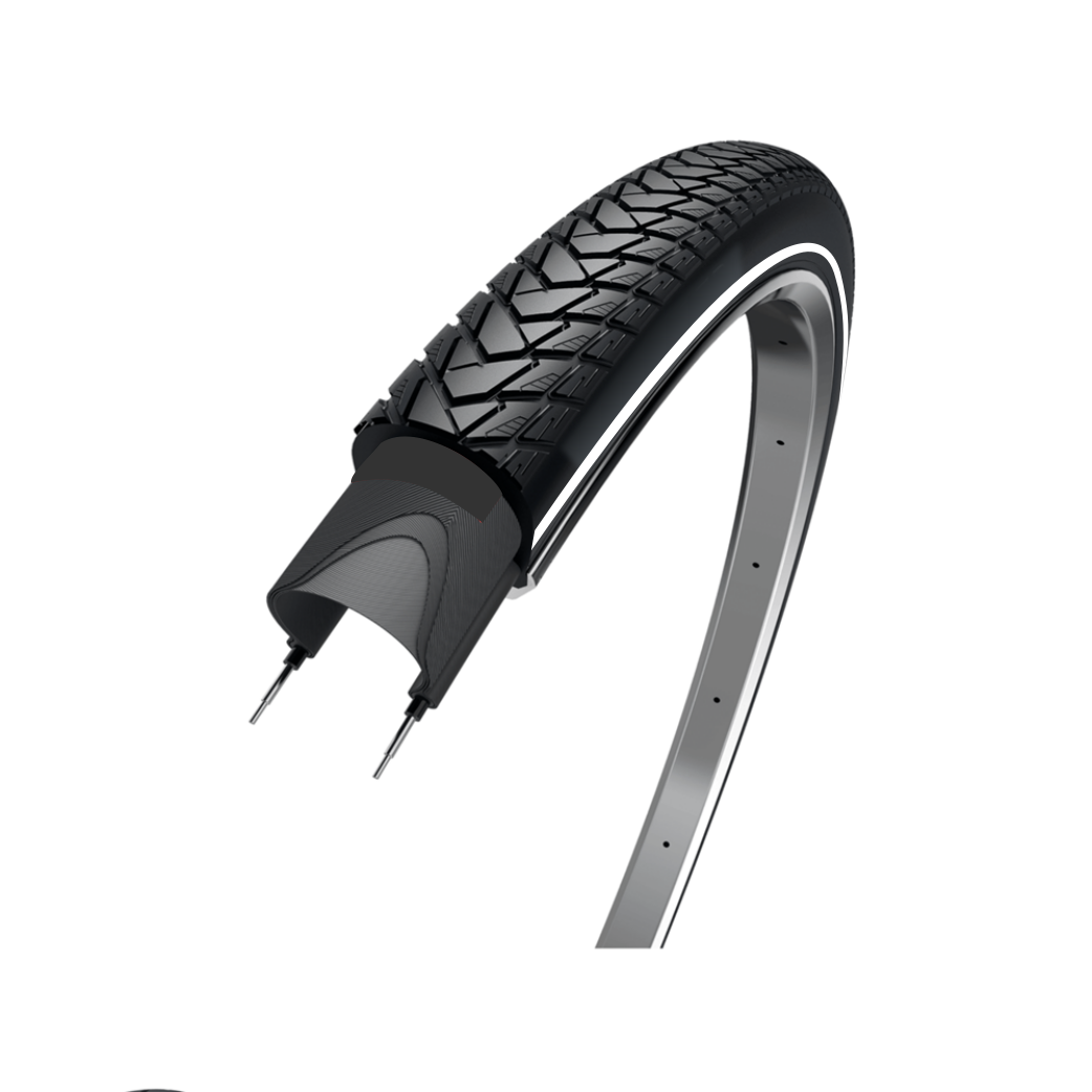 WOLFF Traveller, zwart met witte lijn, 28x1 5/8x1 3/8, ETRTO 37-622