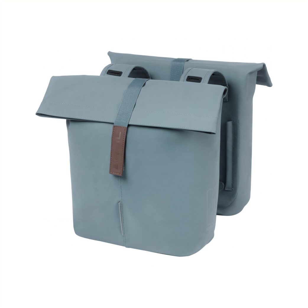Basil City dubbele fietstas 28-32L Blauw