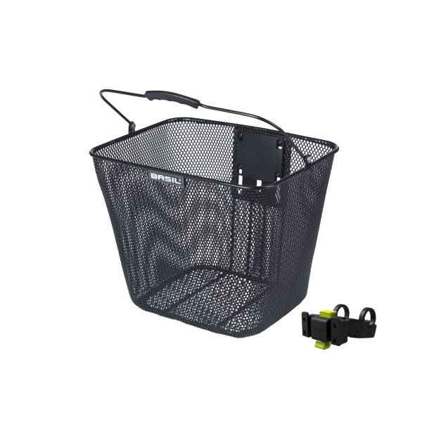 Basil Bilbao voormand KF incl. stuurbochthouder, zwart