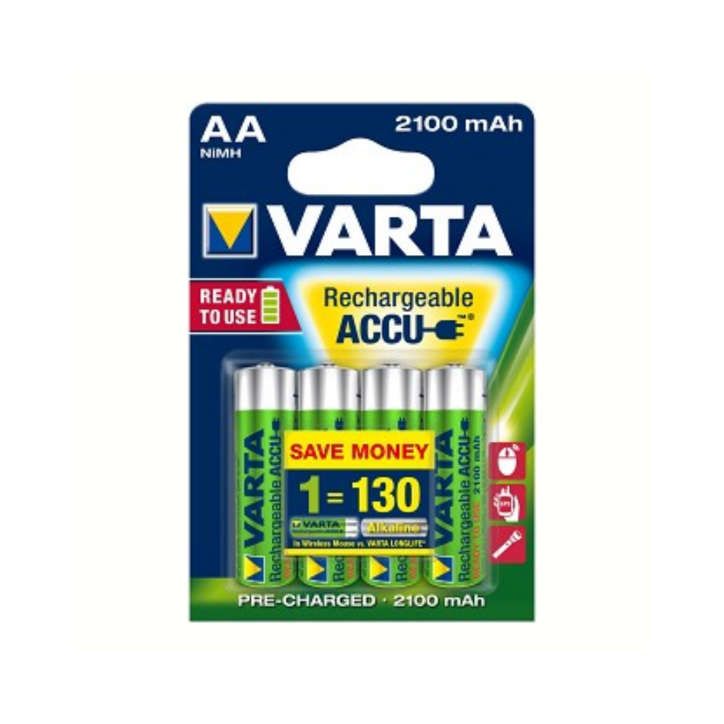 Varta AA NIMH oplaadbare batterijen 800mA  Ready2Use per 4