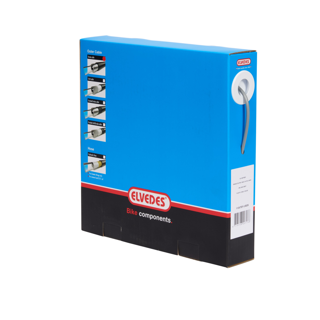 Elvedes Buitenkabel rem teflon liner, 30 meter in doos, 5mm zilver