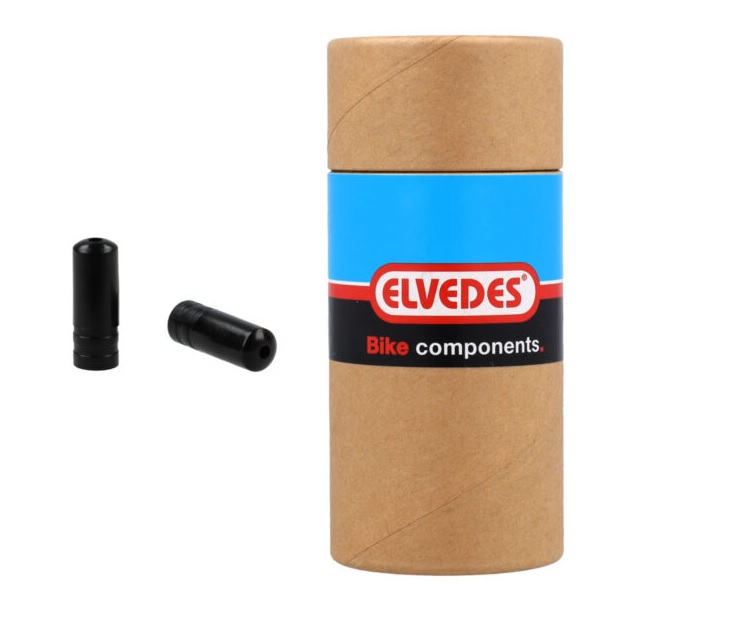 Elvedes 4.3mm PVC zwart kabeleinddopjes. 100 stuks in koker