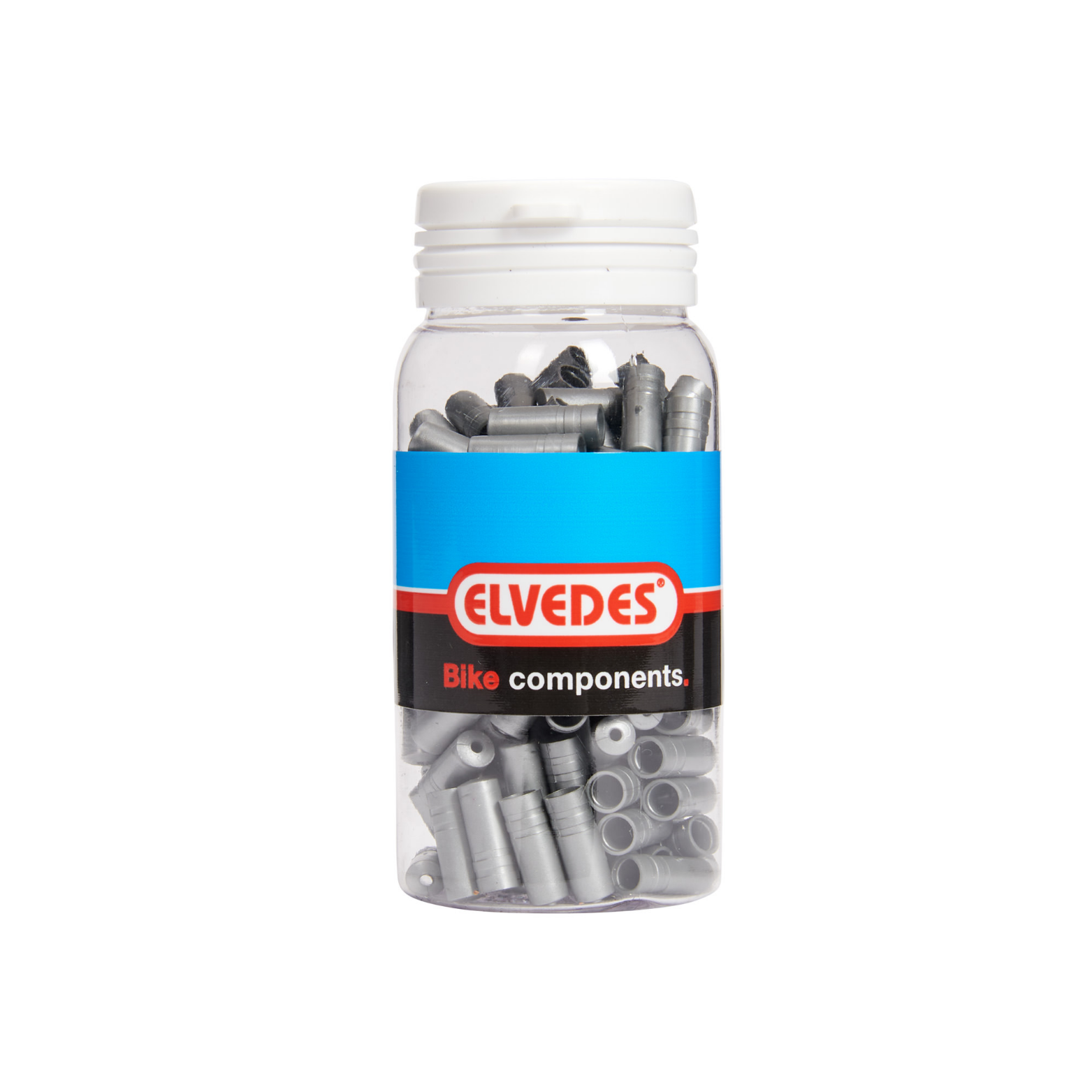 Elvedes PVC 4.3mm kabeleinddopjes, zilver 150 stuks in pot