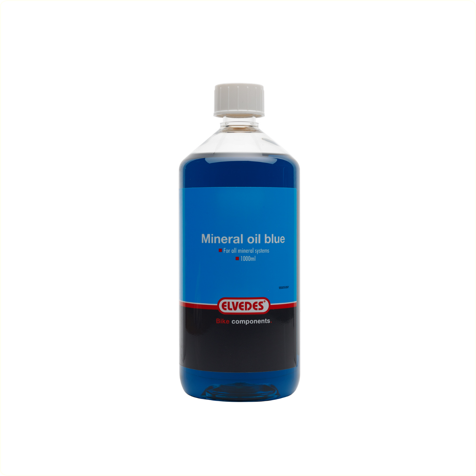 Elvedes minerale olie voor alle minerale remsystemen. Flacon 1000ml, kleur blauw