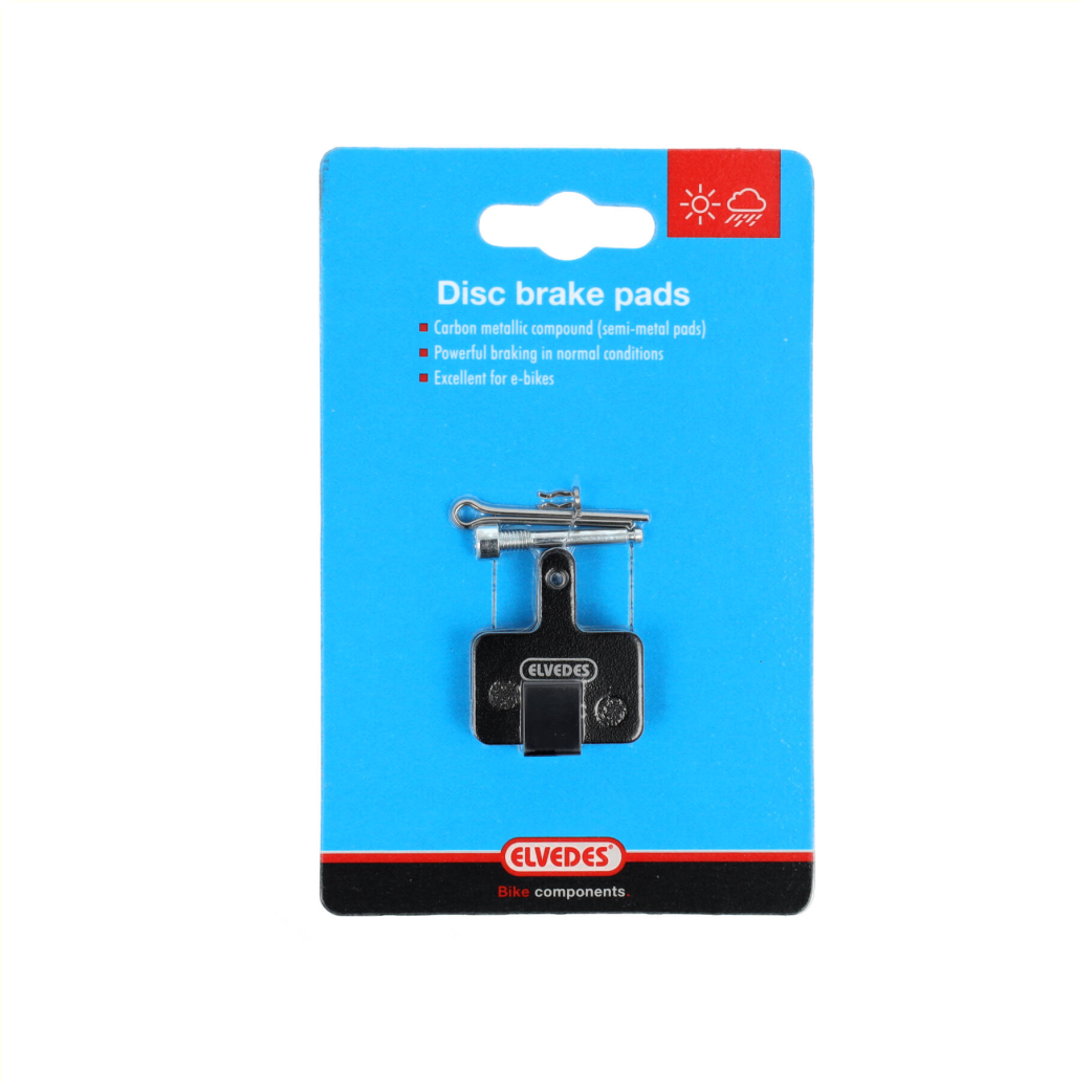 Elvedes Metaal Carbon schijfremblokken E-Bike, voor oa. Shimano BR-M375 per paar