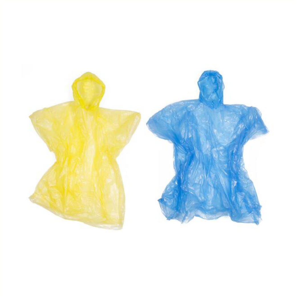Wegwerp poncho lichtgewicht. assorti kleur. One size fits all.