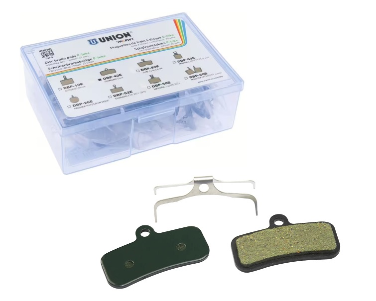 Union Schijfremblokjes DBP-43E (organisch-kevlar) voor SHIMANO Saint. Voor E-Bike, per 25 sets