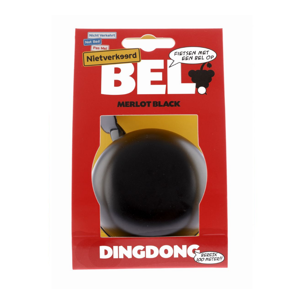 NietVerkeerd bel ding-dong 80mm merlot zwart