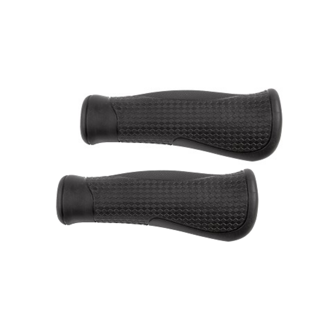 Handvatten zwart, anatomisch. Lengte: 130/130mm. per stel