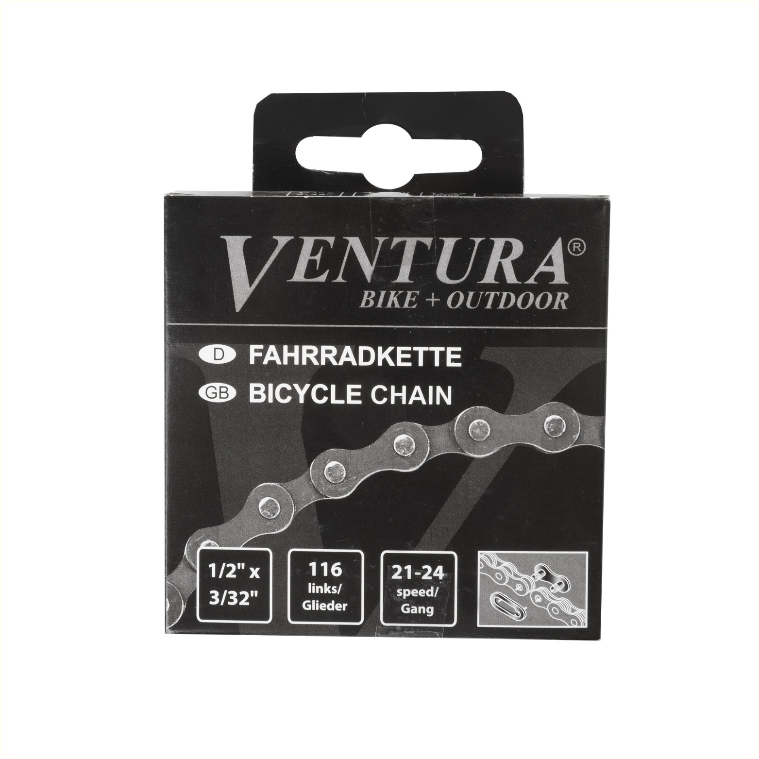 Ventura Ketting 8 speed, 1/2x3/32 116L grijs/bruin