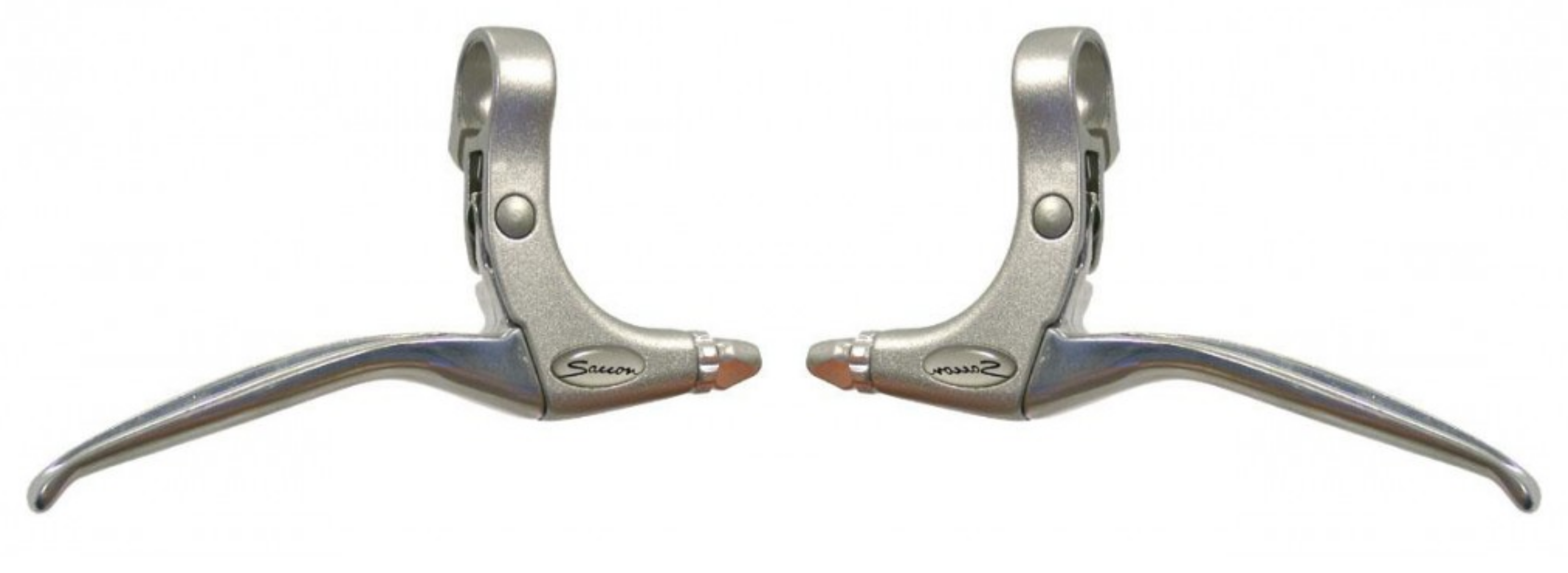 Saccon remhendel set voor rollerbrake en V-brake, aluminium. zilver