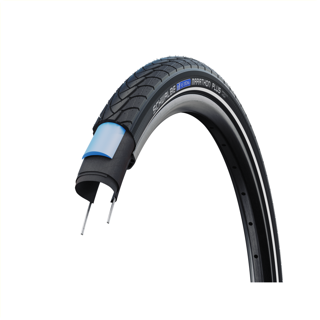 Schwalbe Marathon Plus (Smartguard 5mm anti-lek), Zwart met reflectie, 26x1,75, ETRTO 47-559