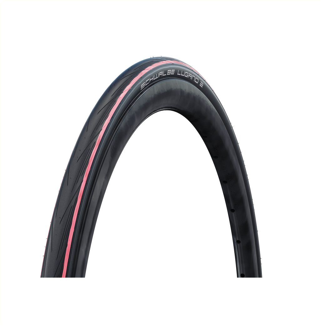 Schwalbe Lugano II (K-guard), Zwart/rood zonder reflectie, 28x1.00 ETRTO 25-622