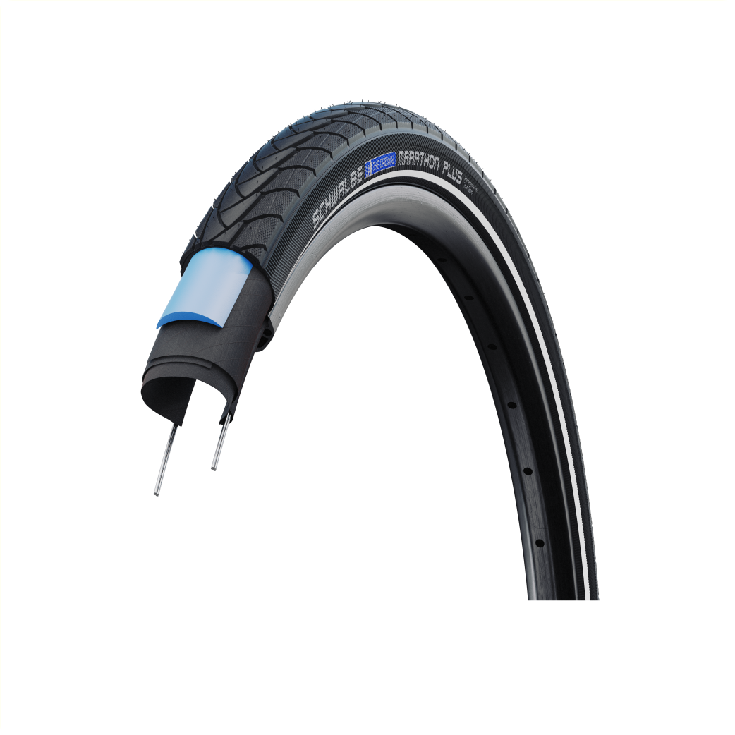 Schwalbe Marathon plus (Smartguard 5mm anti-lek), Zwart met reflectie, 28x1.40,  ETRTO 37-622