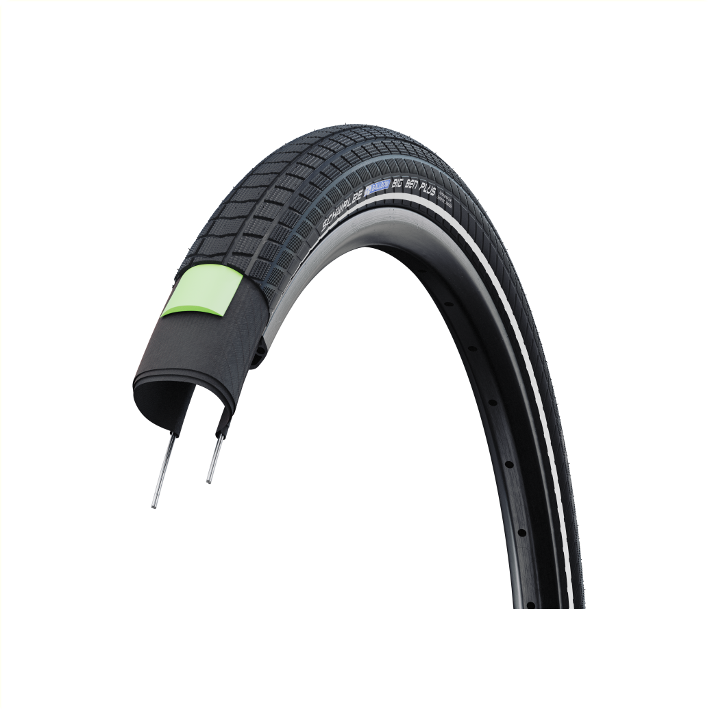 Schwalbe Big Ben Plus (3mm GreenGuard, Snakeskin), zwart met reflectie, 26x2.15 ETRTO 55-559