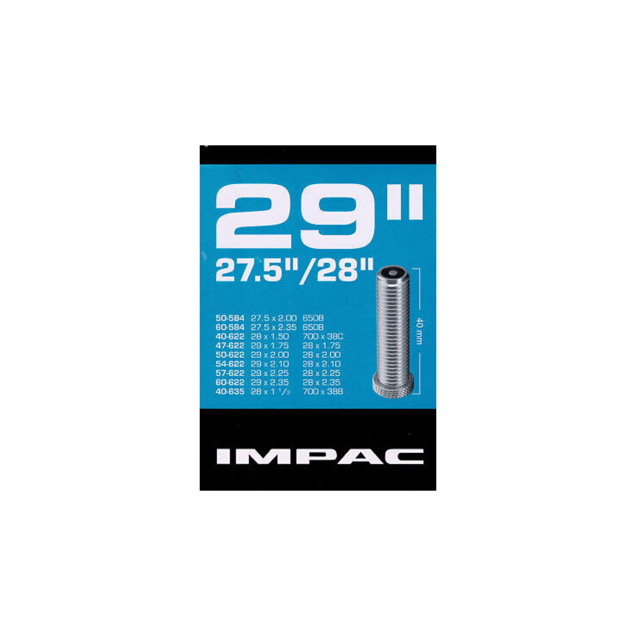 Impac Binnenband (by Schwalbe) AV29 ETRTO 40/60-584/635, Ventiel Schrader/Auto