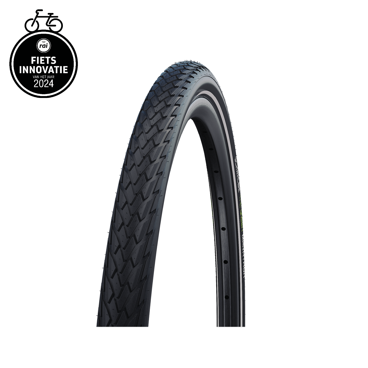 Schwalbe Marathon Performance oa vouwfiets (Greenguard 3mm anti-lek), Zwart met reflectie, 20x1.50, ETRTO 40-406