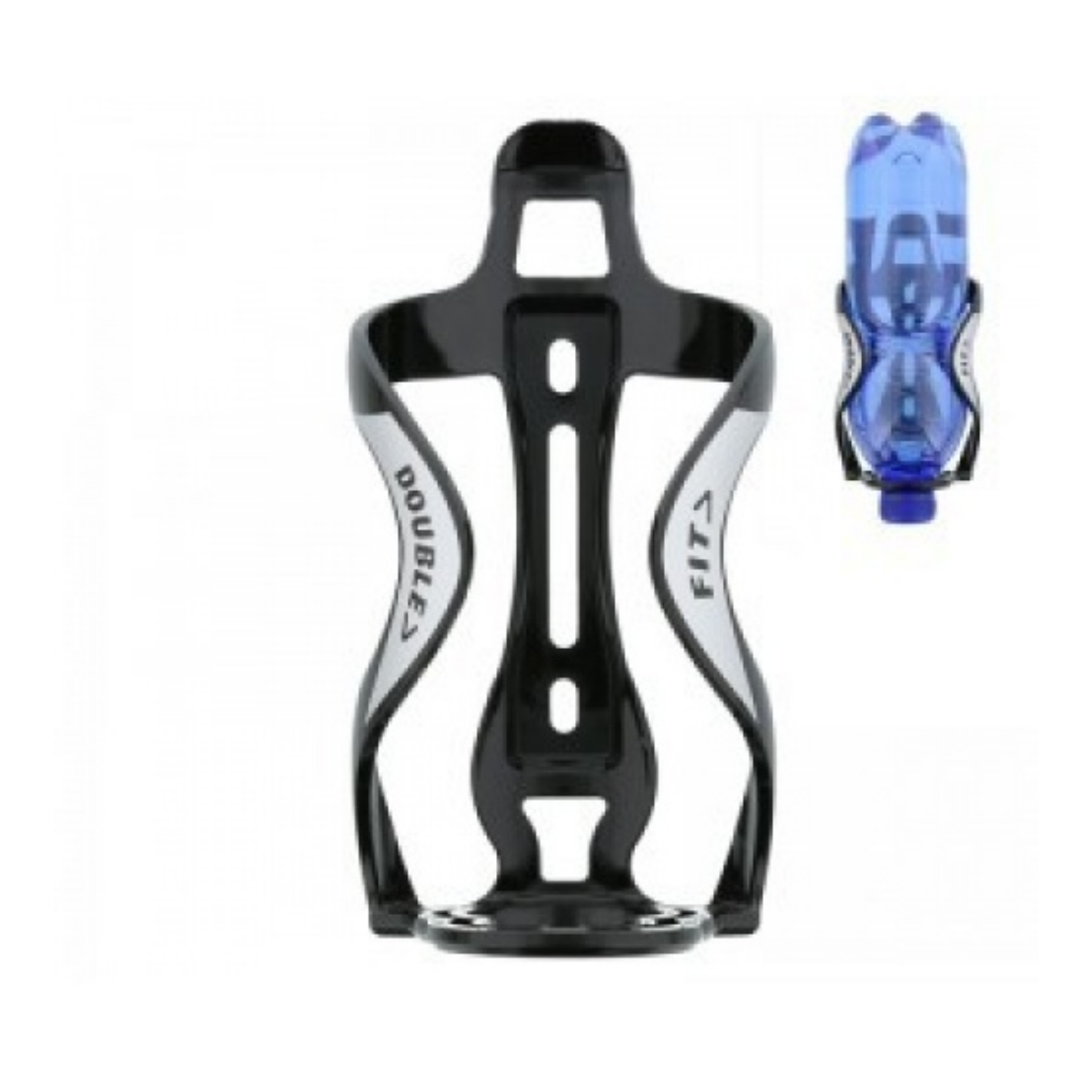 Simson "Double Fit" fles- en bidonhouder, mat zwart.