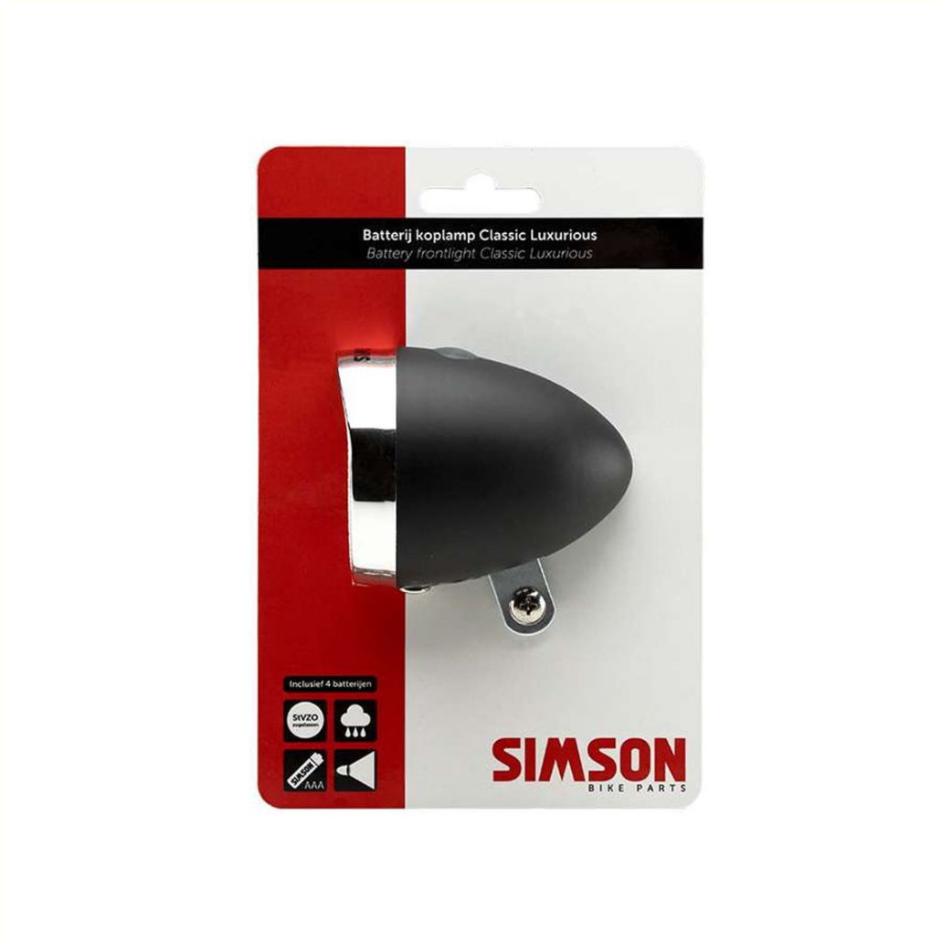 Simson Batterij koplamp Luxurious zwart