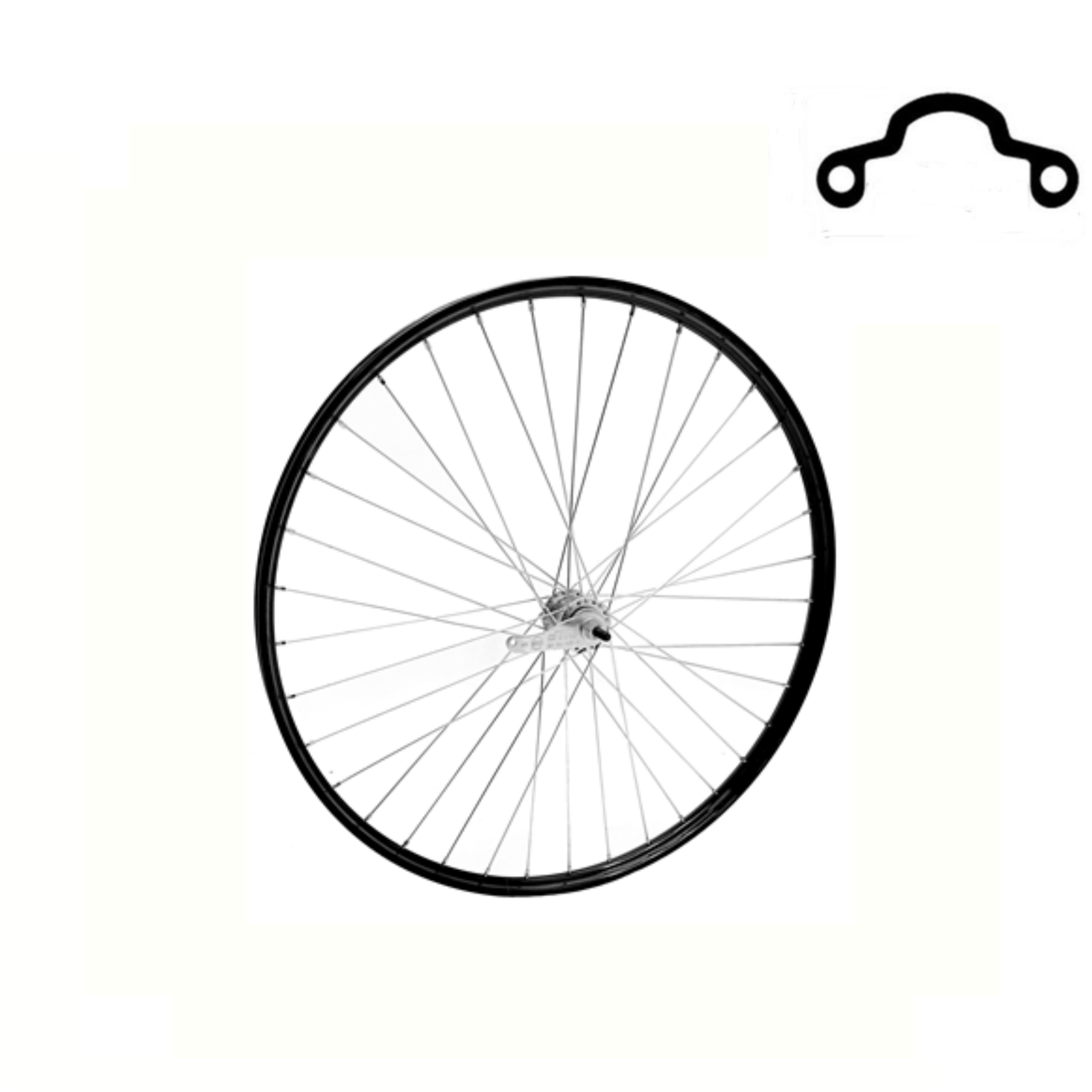 Achterwiel 28x1 1/2 zwart, KT remnaaf, spaak 13, Westwood profiel velg