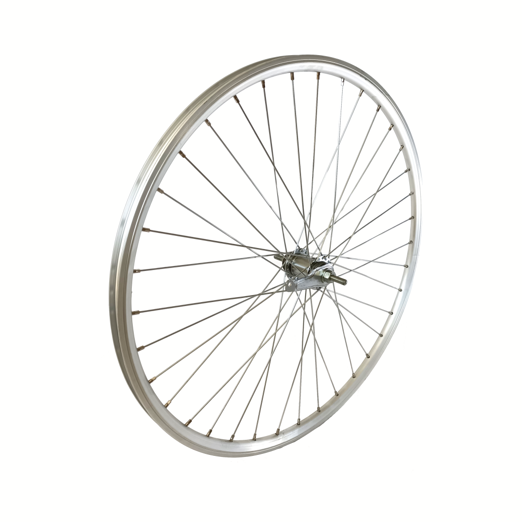 Achterwiel 28x1 5/8x1 3/8 hoge aluminium velg zilver Shimano remnaaf